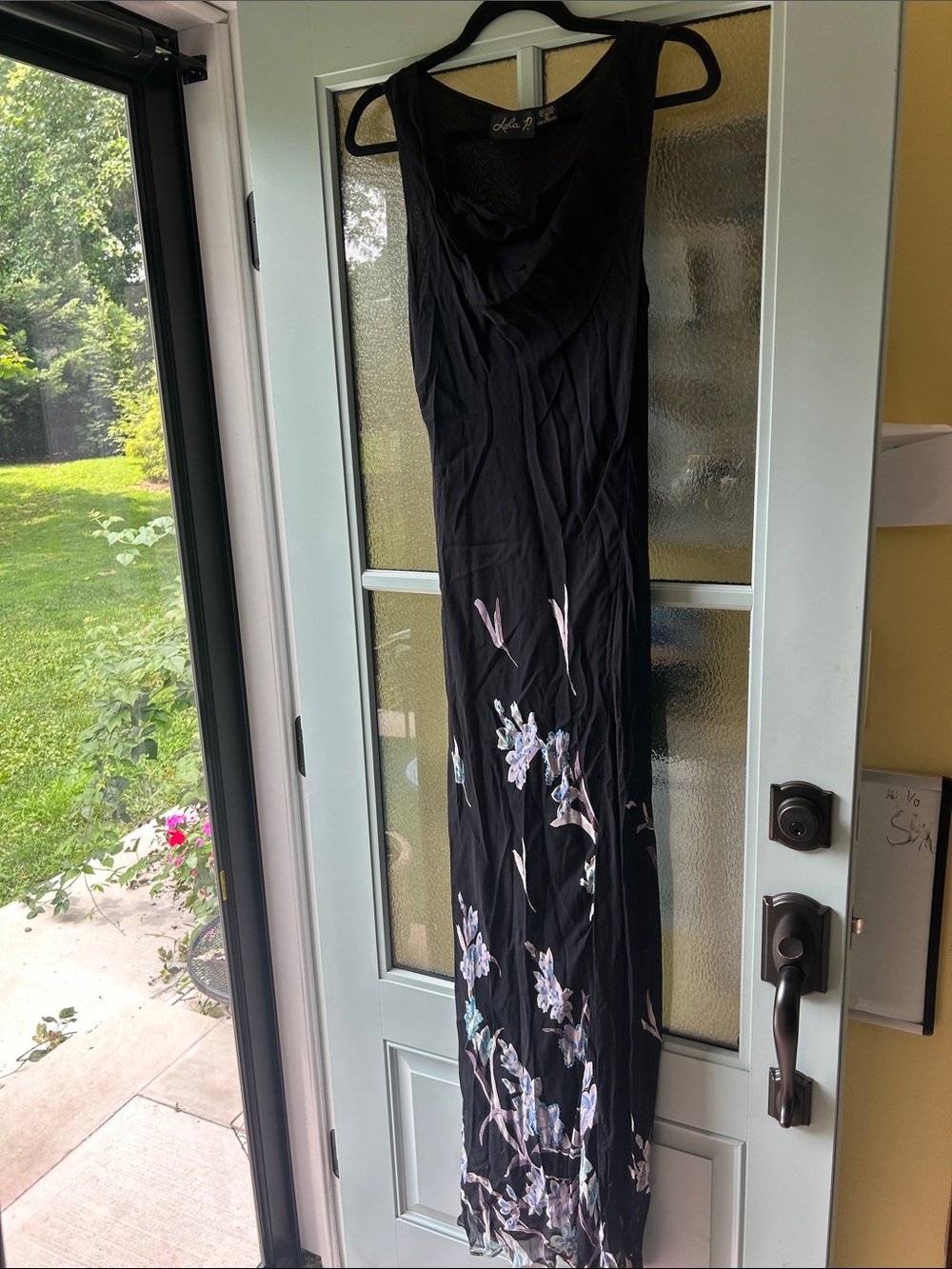 Vintage 1900’s Lola P. Black Beaded Floral Maxi Dress - Sleeveless | Size Large